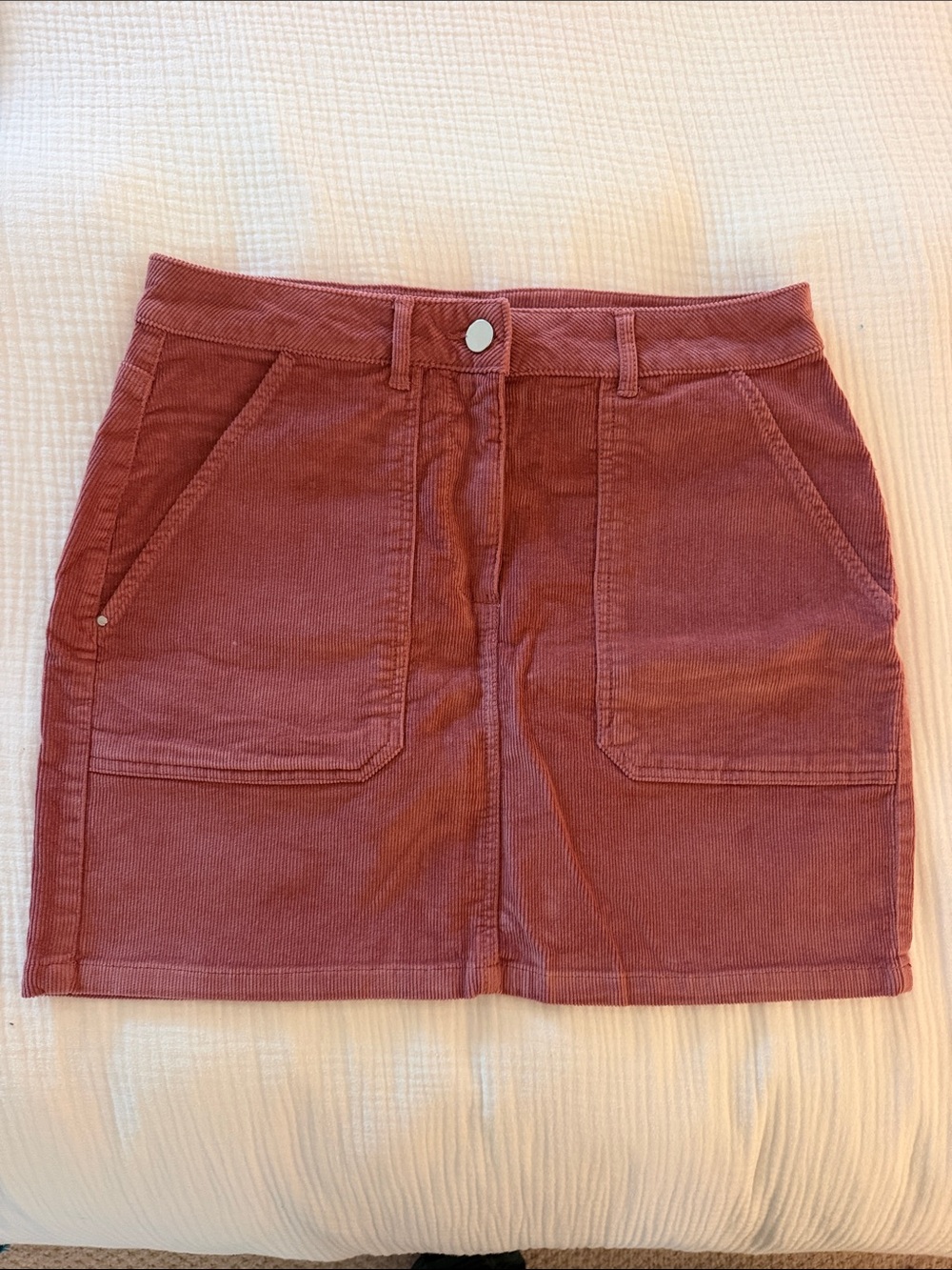 Pink petite corduroy mini skirt size 8